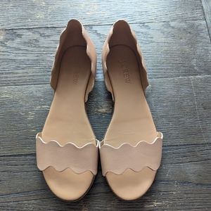 JCrew Nude Open Toe Flats